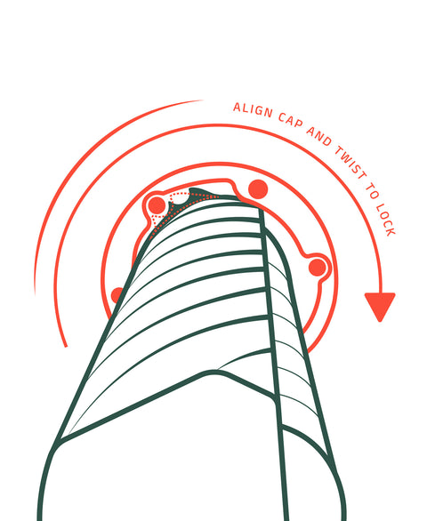Align Cap and Twist to Lock