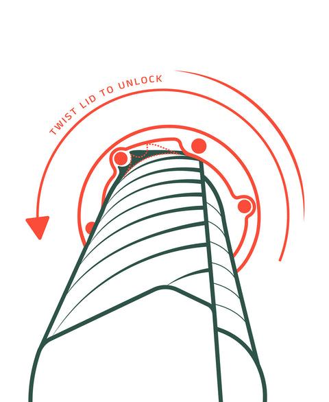 Unlock and Remove Cap